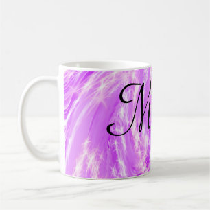 Caneca De Café simples minimal luz pastel rosa adicione seu nome