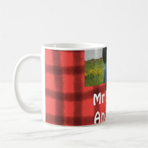 Caneca De Café Simples minimal sr e sra adicione sua foto nome ve