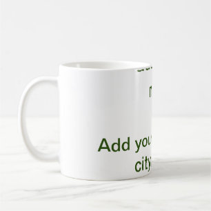 Caneca De Café Simples minimal verde adicione seu texto nome foto