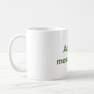 Caneca De Café Simples minimal verde adicione seu texto nome foto