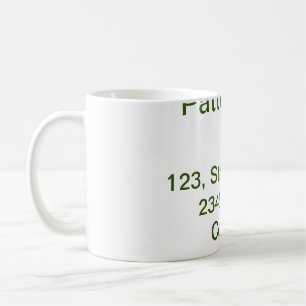 Caneca De Café Simples minimal verde adicione seu texto nome foto