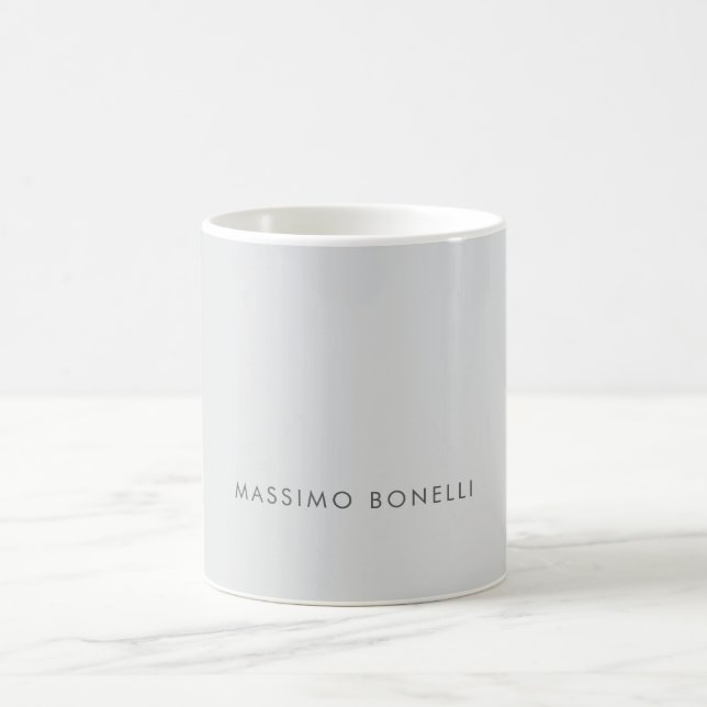 Caneca De Café Simples Minimalista Elegante Moderno Cinza (Centro)