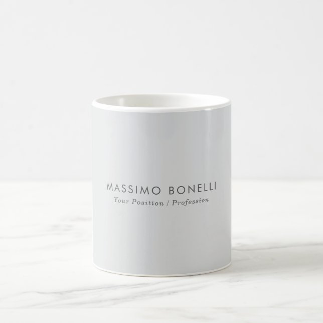 Caneca De Café Simples Minimalista Elegante Moderno Cinza (Centro)