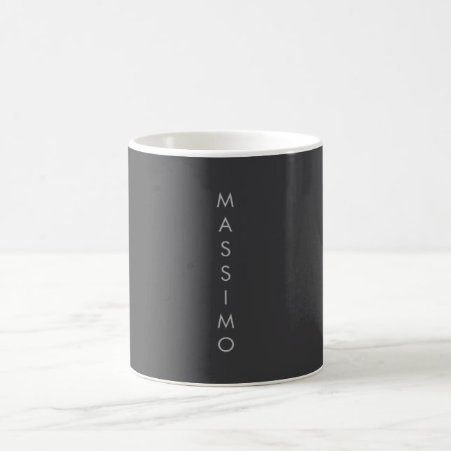 Caneca De Café Simples Minimalista Elegante Moderno Cinza (Centro)