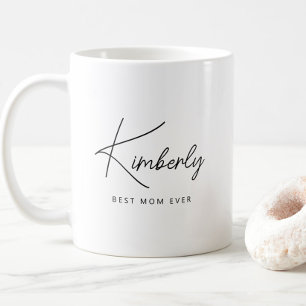 Caneca De Café Simples Moderno Personalizada Melhor Mãe De Sempre
