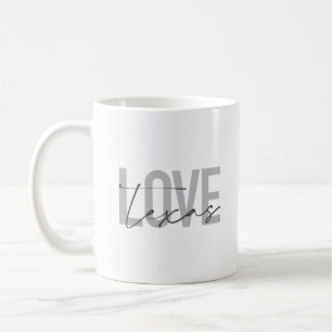 Caneca De Café Simples, moderno, urbano, legal design Love Texas