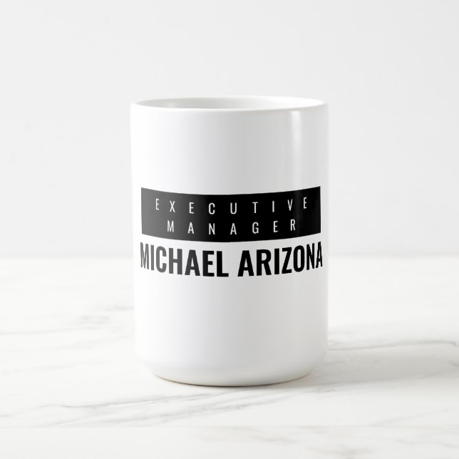 Caneca De Café Simples Plana Mínima Preta e Branca (Centro)