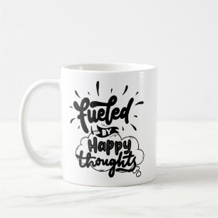 Caneca De Café Simples Positividade Cheerful Quote Tipografia Neg