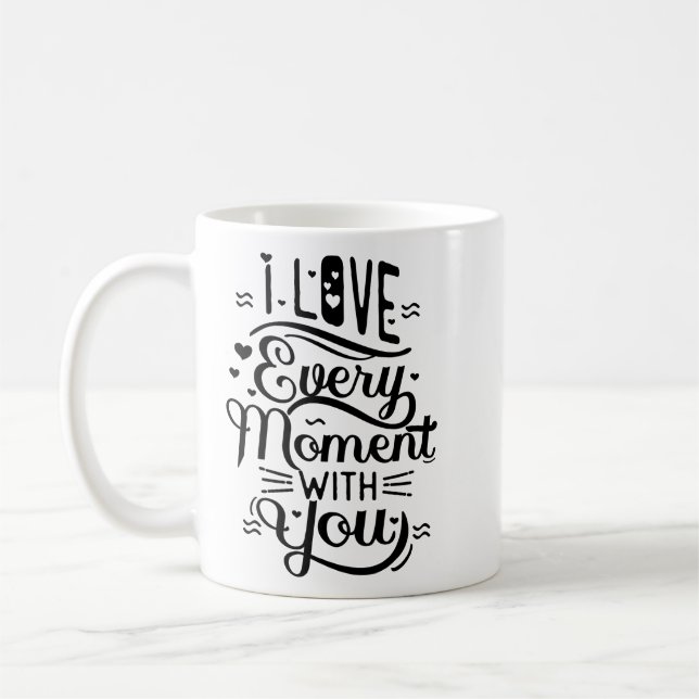 Caneca De Café Simples Positividade Encantadora Citação Romântica (Esquerda)