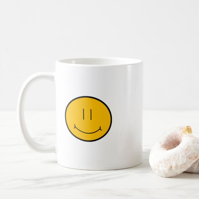 Caneca De Café Simples Sorriso Face Café (Com Donut)