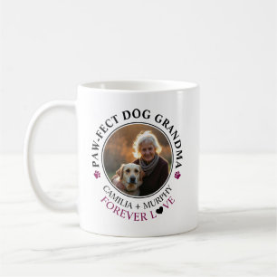 Caneca De Café Simples Texto Preto Cachorro Engraçado Foto da Vov