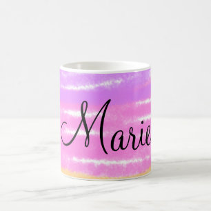Caneca De Café simples textura de aquarela rosa adicionar o texto