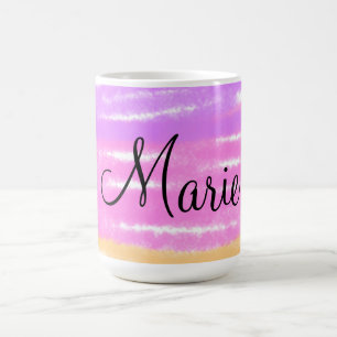 Caneca De Café simples textura de aquarela rosa adicionar texto d