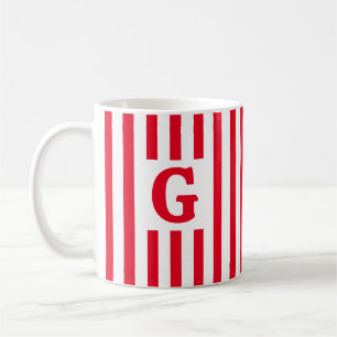 Caneca De Café Simples Vermelho e Branco Natal Inicial