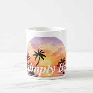 Caneca De Café Simplesmente Ser Estética Gráfica do Pôr do Sol Tr