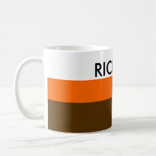 Caneca De Café Simplesmente Stripes laranja castanho + seu nome /