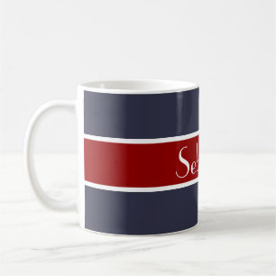 Caneca De Café Simplesmente Stripes vermelho escuro + o teu trase