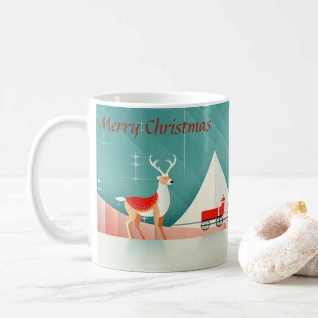Caneca De Café Simplicidade Chic: Mínima Copa de Natal (Com Donut)