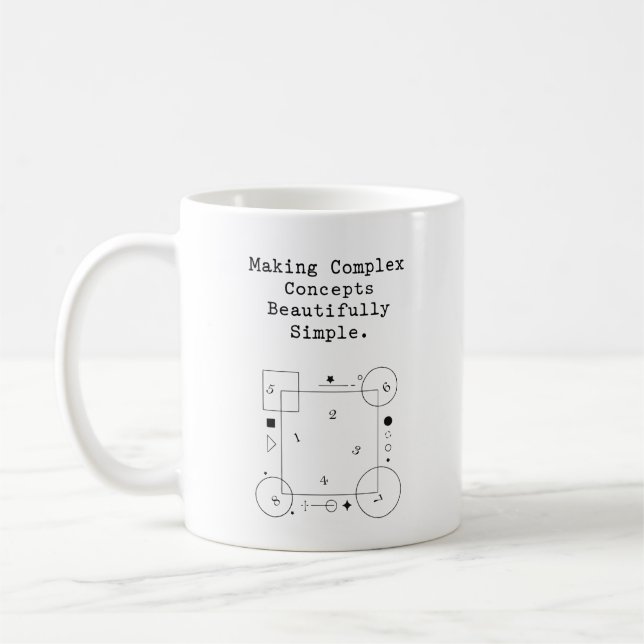 Caneca De Café Simplificando Matemática Complexa | Conceitos Lind (Esquerda)