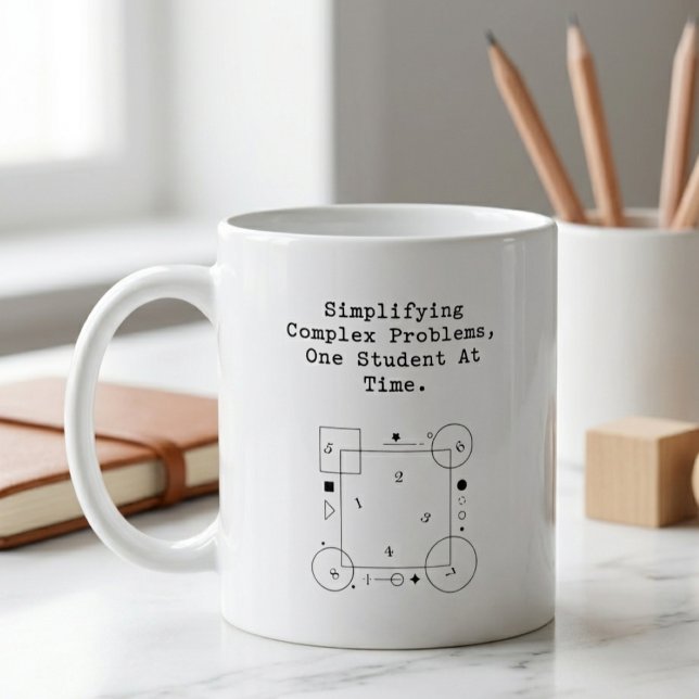 Caneca De Café Simplificando Problemas Complexos | Sucesso do Alu (Criador carregado)