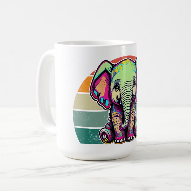 Caneca De Café Simulação digital do lindo bebê elefante (Frente Esquerda)