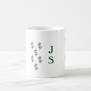 Caneca De Café Sinais de dólar do monograma