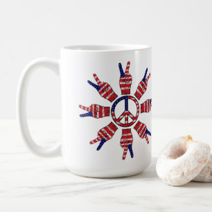 Caneca De Café Sinais de paz Sun