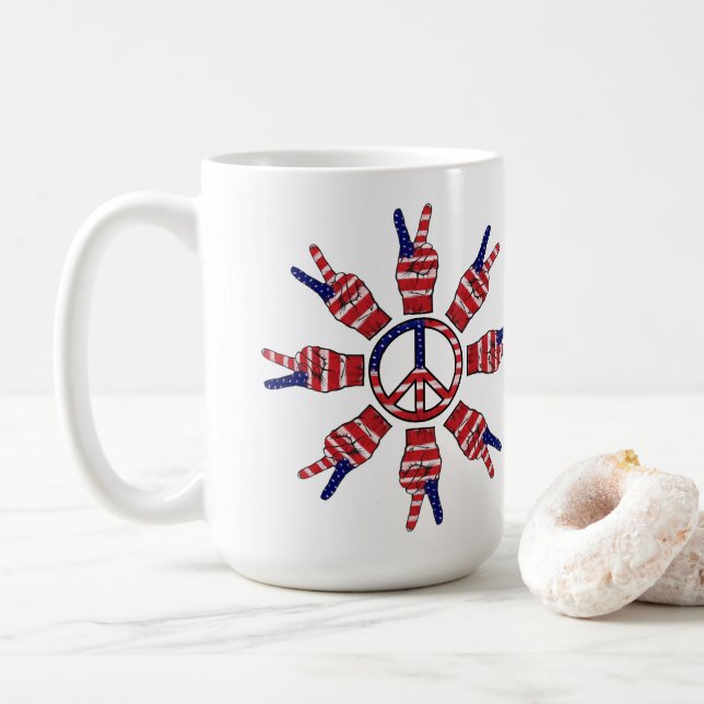 Caneca De Café Sinais de paz Sun (Com Donut)