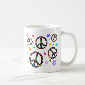 Caneca De Café Sinais & flores de paz
