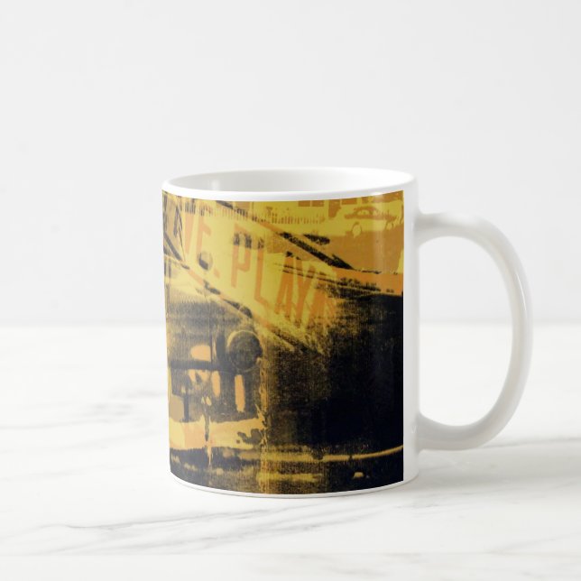 Caneca De Café Sinal amarelo do carro e de rua (Direita)