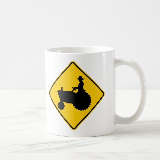 Caneca De Café Sinal da estrada do tráfego da maquinaria de (Direita)
