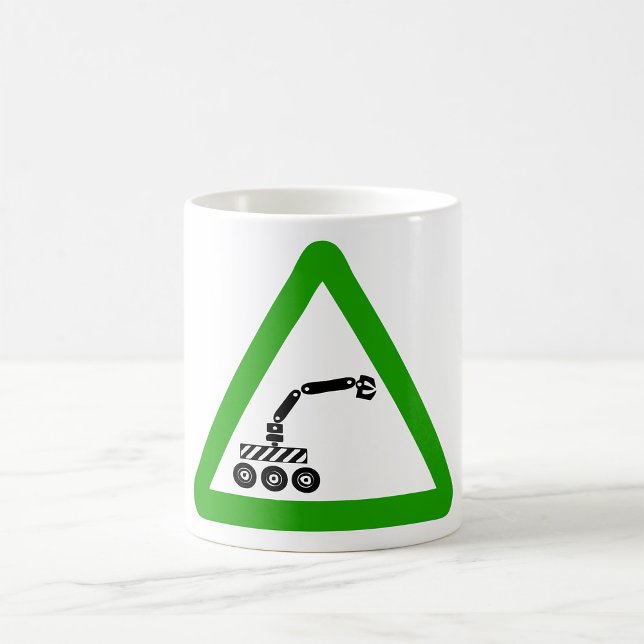 Caneca De Café Sinal de Alerta de Cruzamento de Robô (Criador carregado)