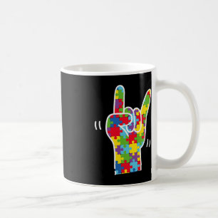 Caneca De Café Sinal de Amor Linguagem Autismo Sensibilização Mês