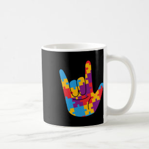 Caneca De Café Sinal de Amor Linguagem de Sinais Autismo Conscien