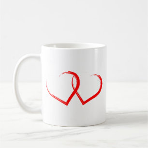 Caneca De Café Sinal de Amor no Coração: Coração Vermelho Clássic
