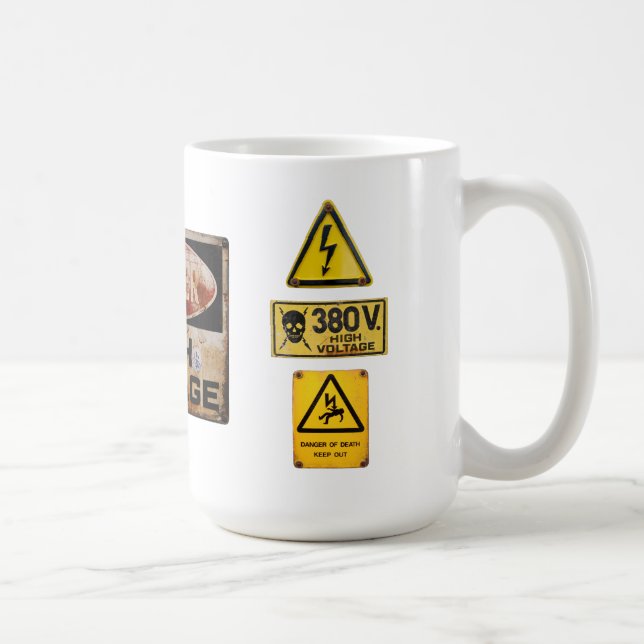 Caneca De Café Sinal de aviso 005 (Direita)