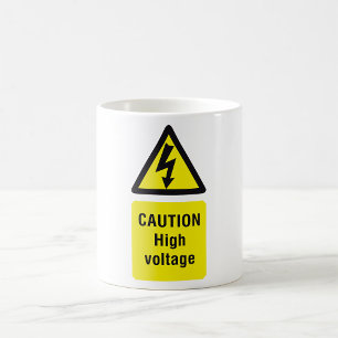 Caneca De Café Sinal de Aviso de Alta Tensão