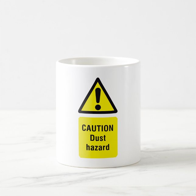 Caneca De Café Sinal de Aviso de Perigo de Poeira (Criador carregado)
