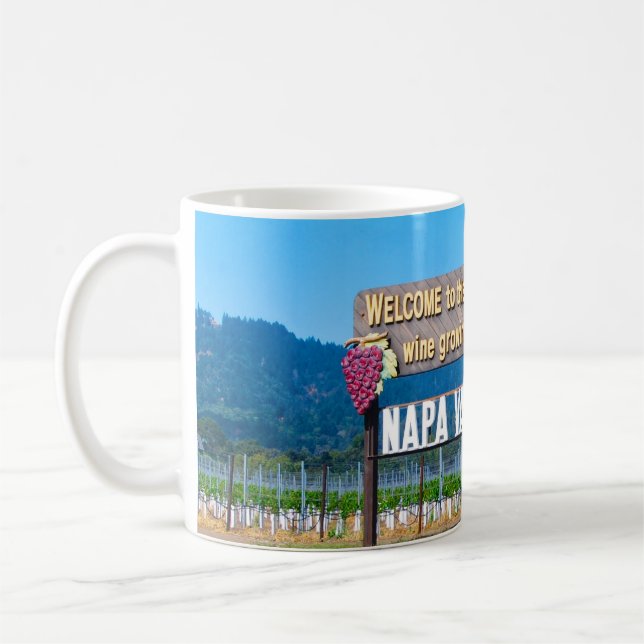 Caneca De Café Sinal de boas-vindas da região vinícola de Napa (Esquerda)