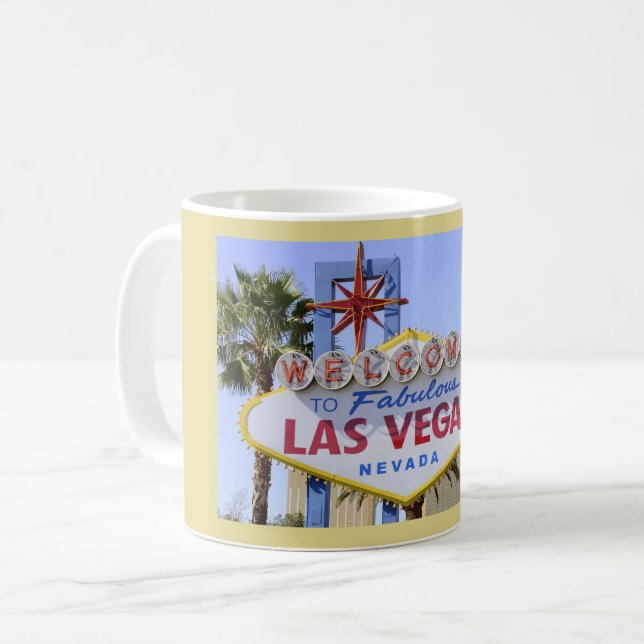 Caneca De Café Sinal de boas-vindas de Las Vegas Nevada (Frente Esquerda)