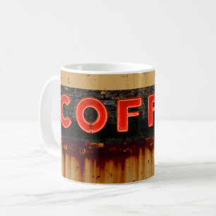 Caneca De Café Sinal de Café Neon Rústico