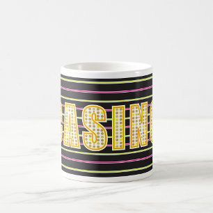 Caneca De Café Sinal de casino com letras de Bolinhas neon