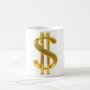 Caneca De Café Sinal de dólar dourado