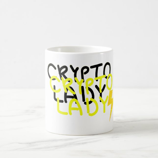 Caneca De Café Sinal de Energia Poderosa Dama Crypto Funky (Centro)