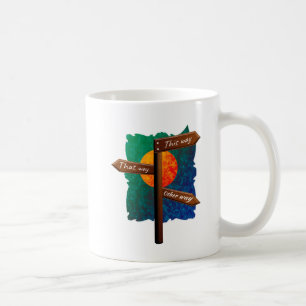 Caneca De Café Sinal de estrada de direção da vida