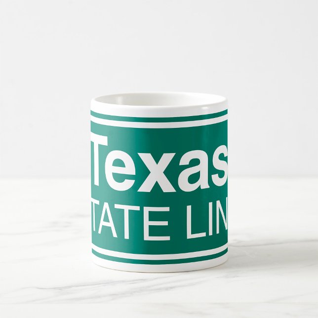 Caneca De Café Sinal de Estrada do Texas State Line (Criador carregado)