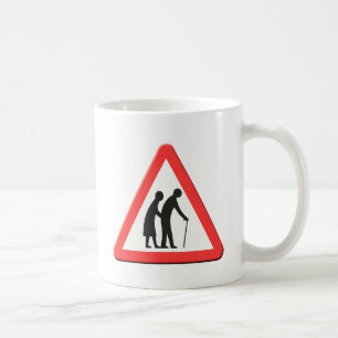 Caneca De Café Sinal de estrada para pessoas idosos Reino Unido
