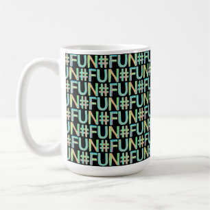 Caneca De Café Sinal de #FUN Colorido Design