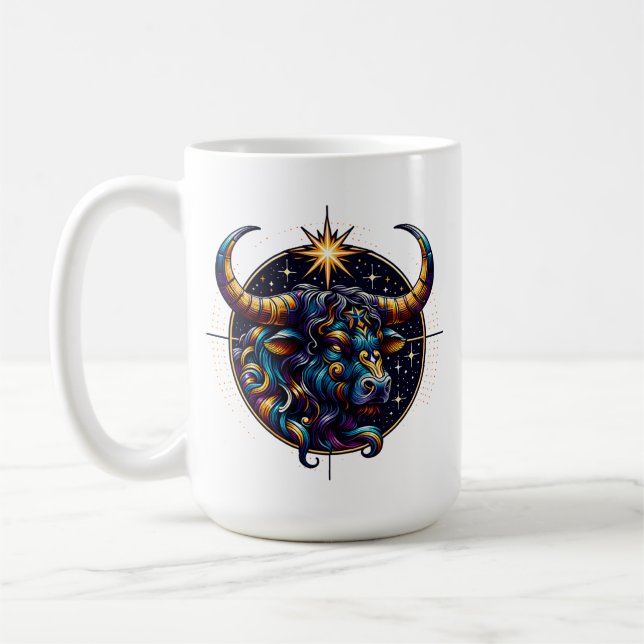 Caneca De Café Sinal de Horoscópio Taurus Zodiac Astrologia (Esquerda)