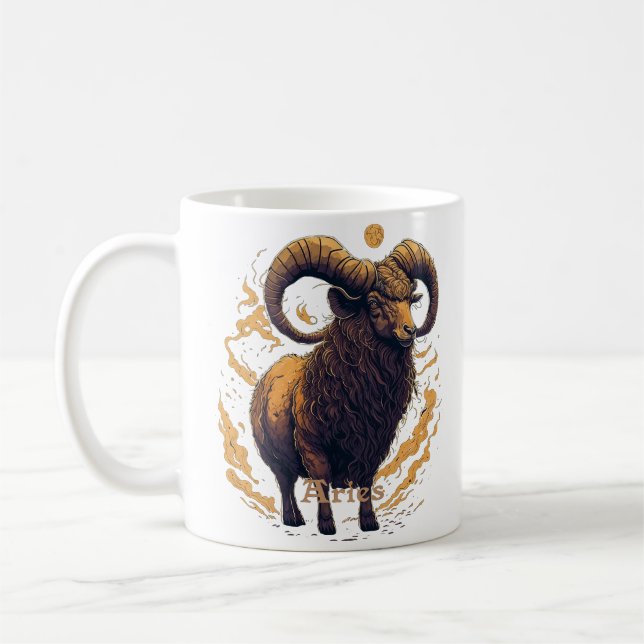 Caneca De Café Sinal de horóscopo Aries (Esquerda)